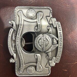 Texas Best Great American Pewter Buckle Belt Buckle & Bottle Opener